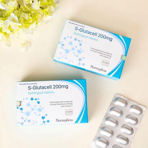 PHARMAFORM S-GLUTACELL 200mg : Viên Uống Hỗ Trợ Chống Oxy Hóa & Cải Thiện Nám Da