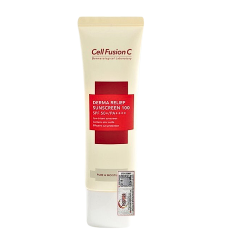 CELL FUSION C DERMA RELIEF 100 SPF50+/PA++++ / KEM CHỐNG NẮNG VẬT LÝ DIU NHẸ CHO MỌI LOẠI DA