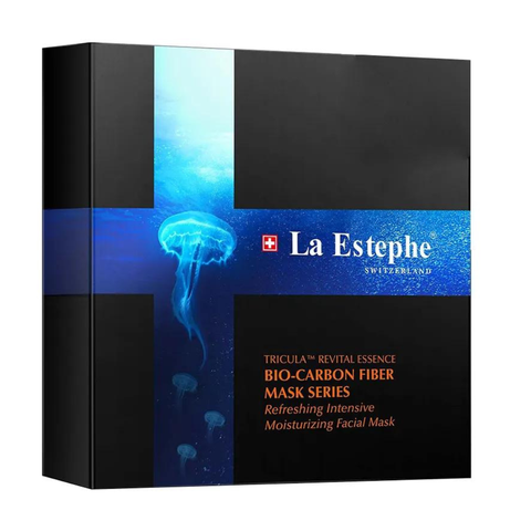 LA ESTEPHE BIO – CARBON FIBER MASK SERIS REFRESHING INTENSIVE MOISTURIZING FACIAL MASK / MẶT NẠ THAN HOẠT TÍNH SINH HỌC DƯỠNG ẨM SÂU SẢNG KHOÁI