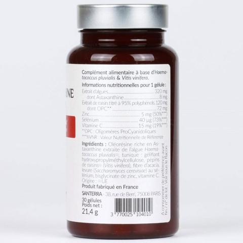 SANTERRA ASTAXANTHINE COMPLEXE / VIÊN UỐNG CHỐNG NẮNG ( THUẦN CHAY)