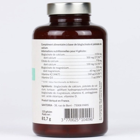 SANTERRA CALCIUM COMPLEXE / VIÊN UỐNG BỔ SUNG CANXI HỮU CƠ ( THUẦN CHAY)