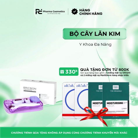 ERICSON LABORATOIRE PREMEDIKL MICRO-NEEDLING ROLLER (KÈM ĐẦU KIM THAY THẾ) - Bộ Cây Lăn Kim Y Khoa Đa Năng