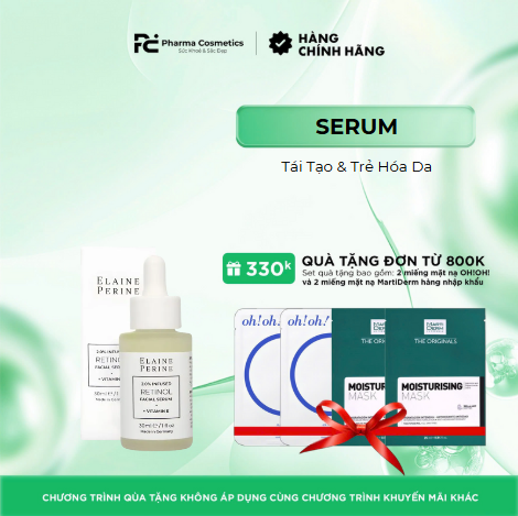SERUM ELAINE PERINE 2.0% INFUSED RETINOL FACIAL SERUM + VITAMIN E – Tinh Chất Tái Tạo & Trẻ Hóa Da (30ml)