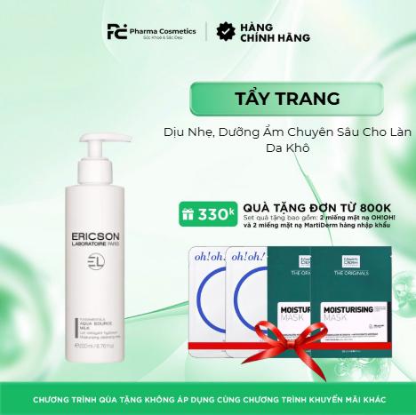 ERICSON AQUA SOURCE MILK / TẨY TRANG VÀ BỤI BẨN ĐỒNG THỜI VẪN GIỮ LẠI LỚP MÀNG BẢO VỆ DA. DÀNH CHO DA KHÔ  200ML