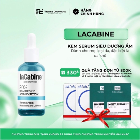 LACABINE BRAND 20% HYALURONIC ACID SOLUTION SERUM CREAM / KEM SERUM SIÊU DƯỠNG ẨM CHO DA