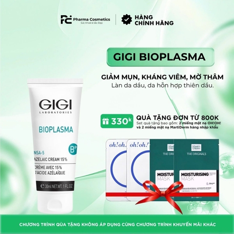 GIGI BIOPLASMA 15% AZELAIC CREAM / KEM BÔI GIÚP GIẢM MỤN, KHÁNG VIÊM, MỜ THÂM 