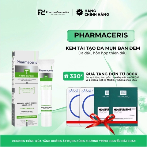 PHARMACERIS PURE-RETINOL 0.3 / KEM TÁI TẠO DA MỤN BAN ĐÊM 