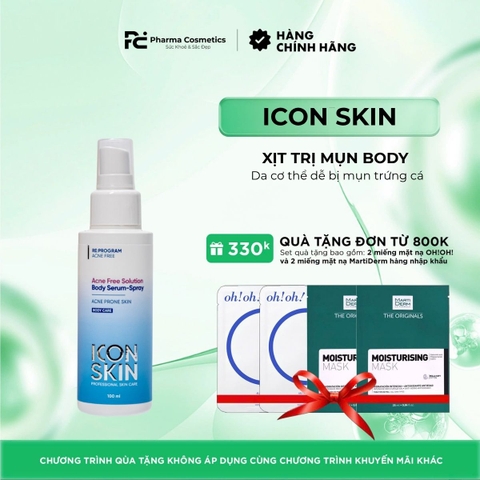 ICON SKIN ACNE FREE SOULUTION SERUM - SPRAY / XỊT TRỊ MỤN BODY  