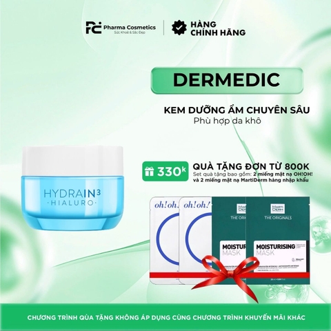 DERMEDIC HYDRAIN3 HIALURO CREAM-GEL ULTRA-HYDRATING/ KEM DƯỠNG ẨM CHUYÊN SÂU DÀNH CHO DA KHÔ