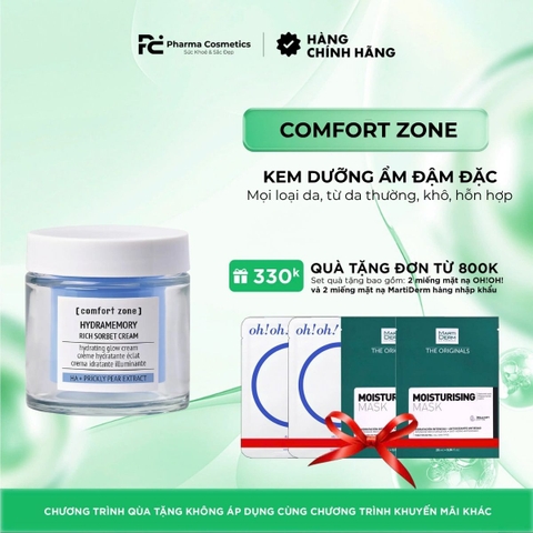 COMFORT ZONE HYDRAMEMORY RICH SORBET CREAM: Kem Dưỡng Ẩm Đậm Đặc, Tăng Cường Độ Ẩm & Làm Sáng Da