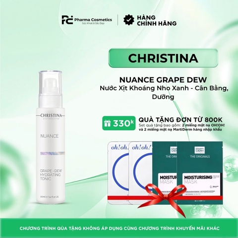 NUANCE GRAPE DEW HYDRATING TONIC: Nước Xịt Khoáng Nho Xanh - Cân Bằng, Dưỡng Ẩm & Trẻ Hóa Làn Da