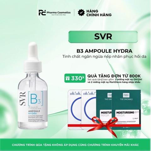 SVR B3 AMPOULE HYDRA/ TINH CHẤT DƯỠNG NGĂN NGỪA NẾP NHĂN, PHỤC HỒI DA VÀ DƯỠNG ẨM SVR B3 AMPOULE HYDRA
