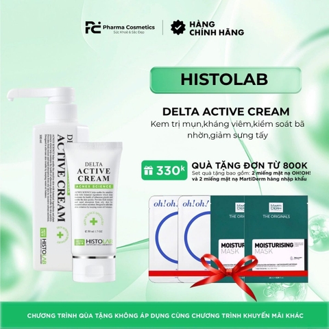 HISTOLAB DELTA ACTIVE CREAM / KEM ĐẶC TRỊ MỤN, KHÁNG VIÊM, KIỂM SOÁT BÃ NHỜN, GIẢM SƯNG TẤY DO MỤN GÂY RA ( 80ML)