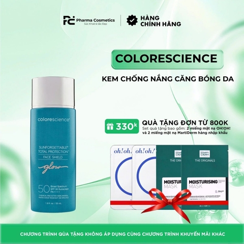 COLORESCIENCE TOTAL PROTECTION FACE SHIELD SPF50 ( GLOW) / KEM CHỐNG NẮNG CĂNG BÓNG DA 