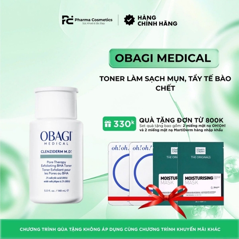 OBAGI CLENZIDERM M.D. PORE THERAPY EXFOLIATING BHA TONER / TONER LÀM SẠCH MỤN, TẨY TẾ BÀO CHẾT 