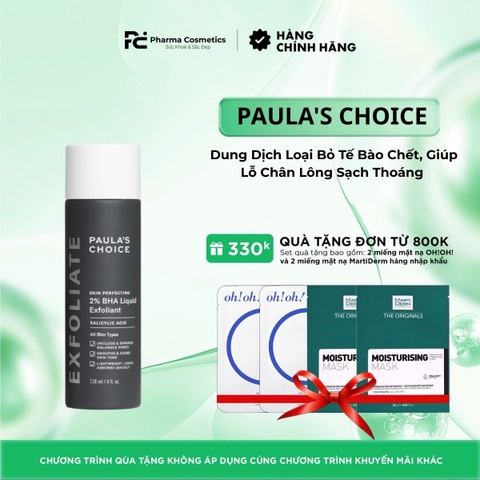 PAULA'S CHOICE SKIN PERFECTING 2% BHA LIQUID EXFOLIANT: Dung Dịch Loại Bỏ Tế Bào Chết, Giúp Lỗ Chân Lông Sạch Thoáng & Da Mịn Màng 118ml