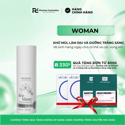 WOMAN ESSENTIALS DÉO BLANC/ XỊT KHỬ MÙI, LÀM DỊU VÀ DƯỠNG TRẮNG SÁNG