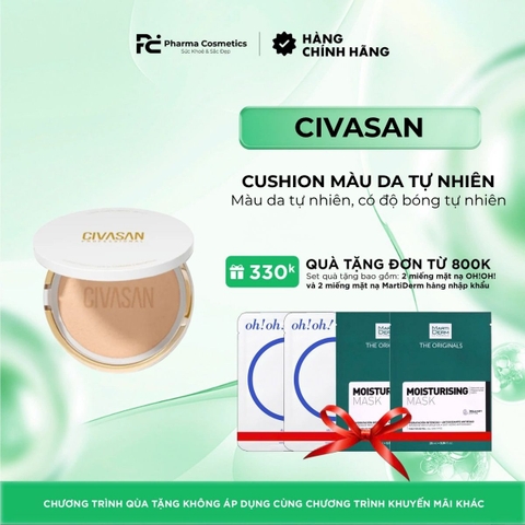 CIVASAN CUSHION COMPACT / CUSHION MÀU DA TỰ NHIÊN, DƯỠNG TRẮNG DA SPF50+/PA+++