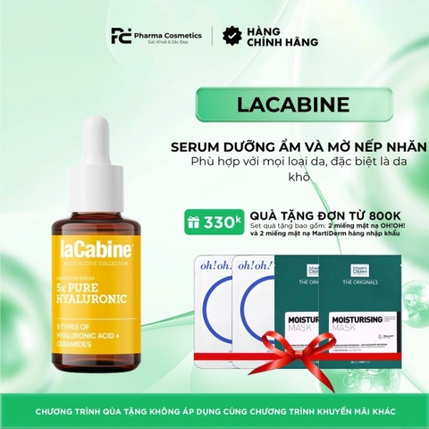 LACABINE 5X PURE HYALURONIC SERUM / TINH CHẤT DƯỠNG ẨM VÀ LÀM MỜ NẾP NHĂN