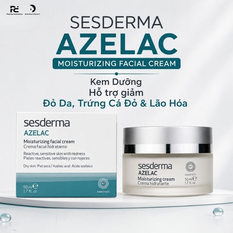 SESDERMA AZELAC MOISTURIZING FACIAL CREAM: Kem Dưỡng Đặc Trị Đỏ Da, Trứng Cá Đỏ & Lão Hóa