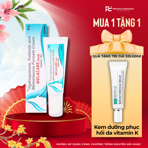 MELACARE FORTE AJANTA- Kem Đặc Trị Nám Chuyên Sâu - Hydroquinone 4%, Tretinoin & Mometasone