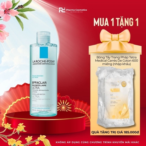 LA ROCHE POSAY EFFACLAR MICELLAR WATER ULTRA / NƯỚC LÀM SẠCH SÂU VÀ TẨY TRANG DÀNH CHO DA DẦU NHẢY CẢM