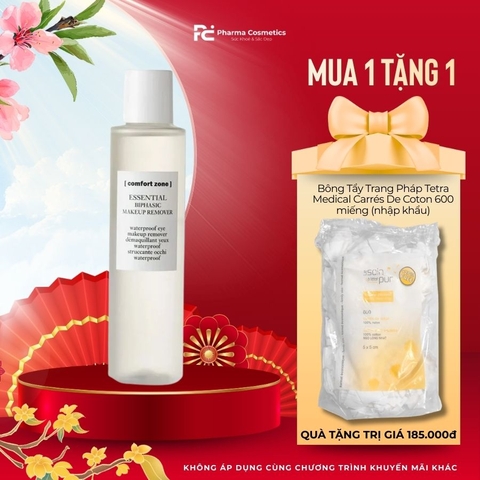 COMFORT ZONE ESSENTIAL BIPHASIC MAKEUP REMOVER: Tẩy Trang Mắt Môi Dịu Nhẹ, Sạch Sâu & Không Gây Nhờn Rít
