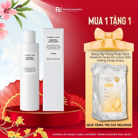 COMFORT ZONE ESSENTIAL MICELLAR WATER: Nước Tẩy Trang 3-trong-1 Cho Vùng Mặt - Mắt - Môi Sạch Sâu & Dịu Nhẹ