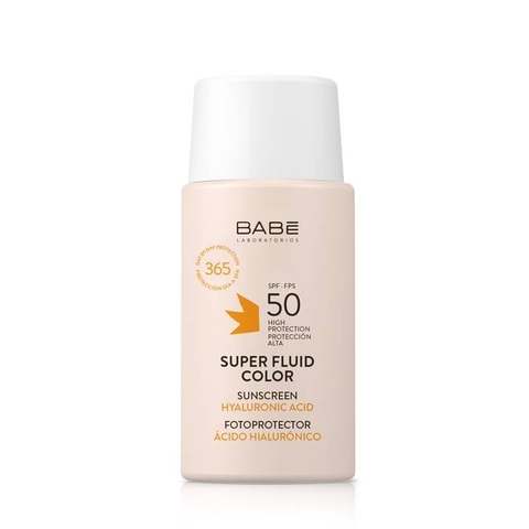 BABE SUPER FLUID COLOR SUNSCREEN HYALURONIC ACID SPF50 / KEM CHỐNG NẮNG NÂNG TONE PHỔ RỘNG