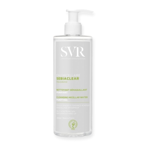 SVR SEBIACLEAR EAU MICELLAIRE 400ML/ NƯỚC TẨY TRANG LÀM SẠCH SÂU LOẠI BỎ DẦU NHỜN