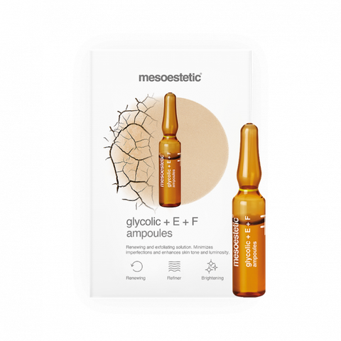 GLYCOLIC +E + F AMPOULES / AMPOULES GIÚP TÁI TẠO VÀ TẨY DA CHẾT NHẸ NHÀNG DÀNH CHO DA TỐI MÀU, THÔ SẦN, NẾP NHĂN VÀ RÃNH NHĂN