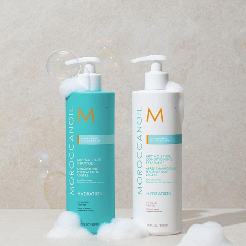 MOROCCANOIL AIRY MOISTURE / CẶP DẦU GỘI XẢ DƯỠNG ẨM TÓC BỒNG BỀNH 