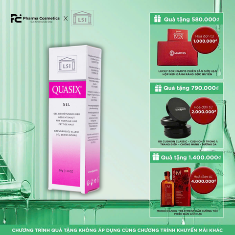 LSI GEL QUASIX 30g / GEL ĐỂ KIỂM SOÁT TÌNH TRẠNG ĐỎ BỪNG MẶT VÀ BỆNH ROSACEA Ở DA NHỜN ( DA DẦU) 