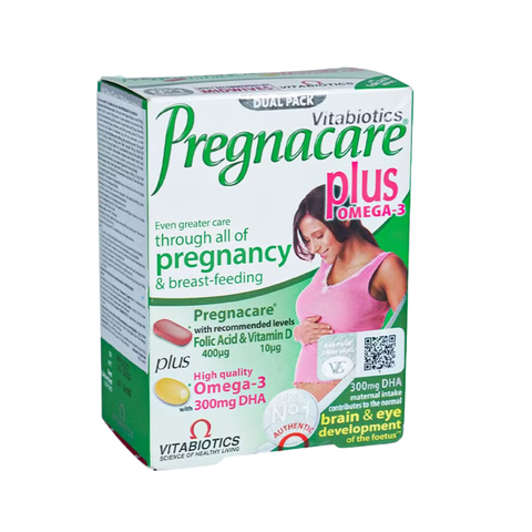 VITABIOTICS PREGNACARE PLUS OMEGA 3 / BỔ SUNG CÁC VITAMIN VÀ KHOÁNG CHẤT THIẾT YẾU CHO MẸ BẦU VÀ CHO CON BÚ 