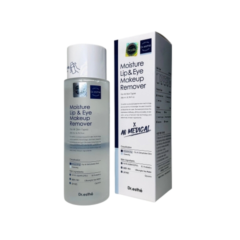 DR.ESTHE MOISTURE LIP & EYE MAKEUP REMOVER: Tẩy Trang Mắt & Môi Dịu Nhẹ, An Toàn Cho Mọi Loại Da