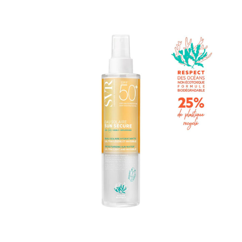 SVR SUN SECURE EAU SOLAIRE  SPF50+ 200ml: Xịt Chống Nắng Cho Da Nhạy Cảm, Mặt & Body, Mỏng Nhẹ Như Nước 