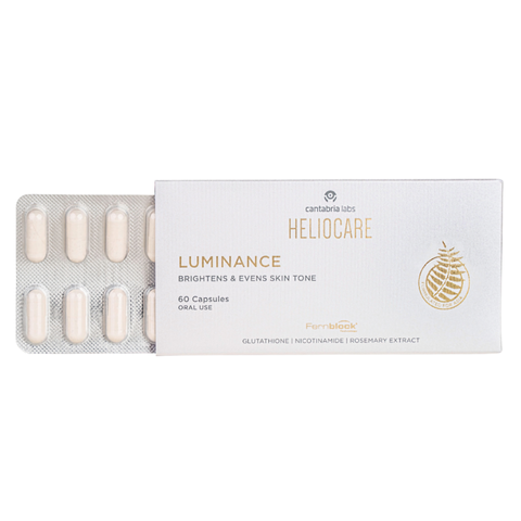 HELIOCARE LUMINANCE BRIGHTENS & EVENS SKIN TONE / VIÊN UỐNG TRẮNG DA, MỜ THÂM NÁM (THUẦN CHAY)