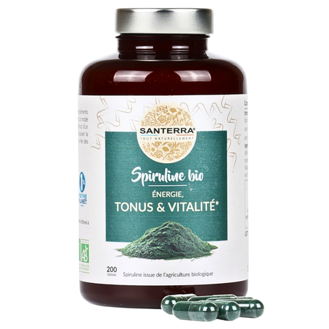SANTERRA SPIRULINE BIO ENERGIE TONUS & VITALITE / VIÊN UỐNG TẢO XOẮN, CẢI THIỆN SỨC KHỎE ( THUẦN CHAY)