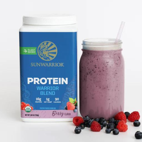 SUNWARRIOR PROTEIN WARRIOR BLEAND BERRY / PROTEIN THỰC VẬT HỮU CƠ ( VỊ QUẢ MỌNG)