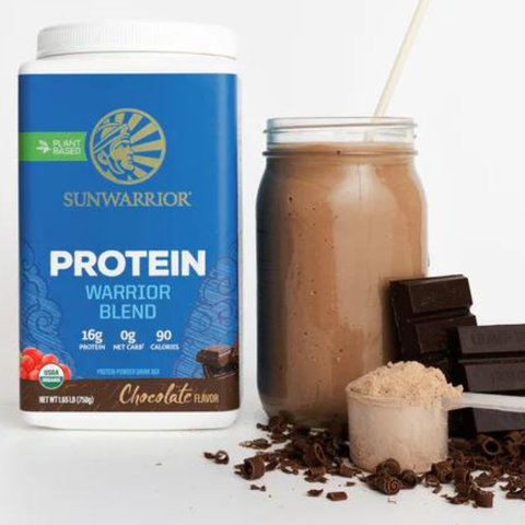 SUNWARRIOR PROTEIN WARRIOR BLEAND CHOCOLATE / PROTEIN THỰC VẬT HỮU CƠ ( VỊ SÔCÔLA)