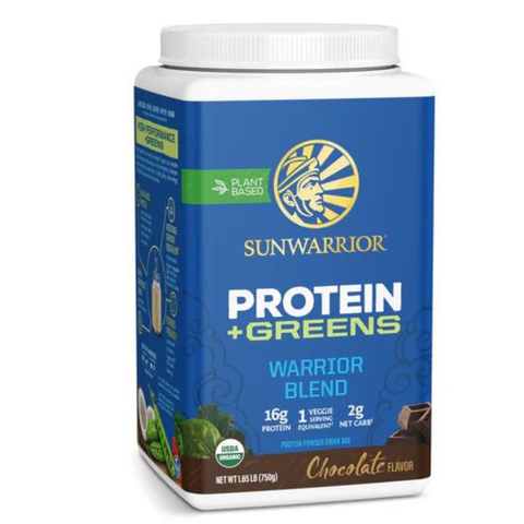 SUNWARRIOR WARRIOR BLEND PLUS GREENS CHOCOLATE / BỘT PROTEIN THỰC VẬT HỮU CƠ THÊM RAU XANH ( SÔ CÔ LA)