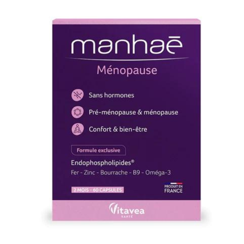 MANHAÉ MÉNOPAUSE: Viên Uống Hỗ Trợ Nội Tiết Tố Nữ Pháp - Giảm Bốc Hỏa, Khô Hạn & Làm Chậm Lão Hóa