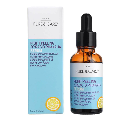 PURE & CARE 20% ACID NIGHT PEELING PHA+AHA / TẨY TẾ BÀO CHẾT LÀM ĐỀU MÀU DA VÀ GIẢM TÌNH TRẠNG TĂNG SẮC TỐ