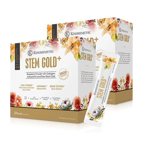KINOHIMITSU STEM GOLD 6G / BỘT UỐNG COLLAGEN CAO CẤP TĂNG SỰ ĐÀN HỒI, ẨM MỊN VÀ ĐỀU MÀU DA