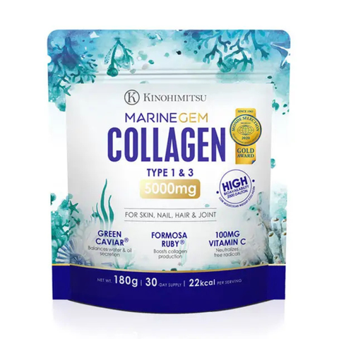 KINOHIMITSU MARINEGEM COLLAGEN 180G / BỘT UỐNG COLLAGEN KHỎE DA TÓC MÓNG, XƯƠNG KHỚP