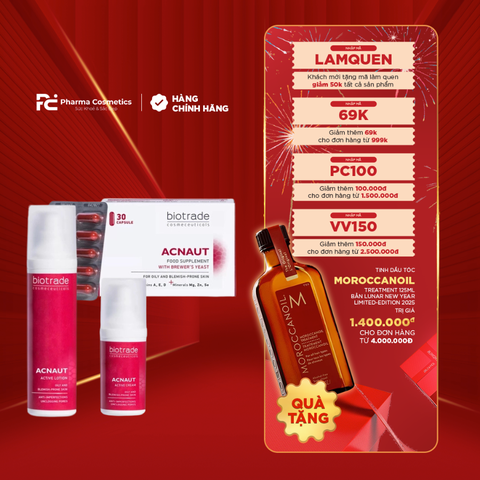 BỘ BA BIOTRADE ACNAUT ĐẶC TRỊ MỤN NỘI TIẾT, MỤN MỦ, MỤN XƯNG VIÊM, MỤN ẨN BÍT TẮC