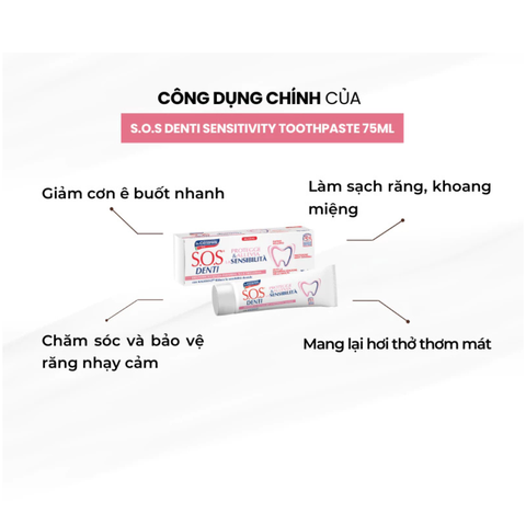 S.O.S DENTI SENSITIVITY TOOTHPASTE / KEM ĐÁNH RĂNG GIẢM Ê BUỐT