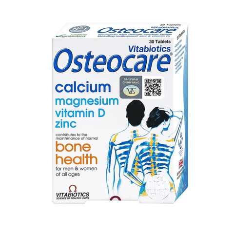 Vitabiotics Osteocare Calcium Viên nén bổ sung canxi, khoáng chất cho xương chắc khoẻ