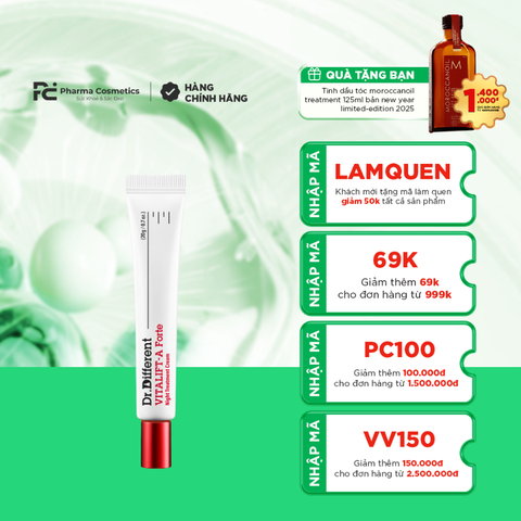 DR.DIFFERENT VITALIFT – A FORTE / KEM DƯỠNG CHỐNG LÃO HÓA, MỜ NẾP NHĂN, TĂNG ĐỘ ĐÀN HỒI, GIẢM CHẠY XỆ