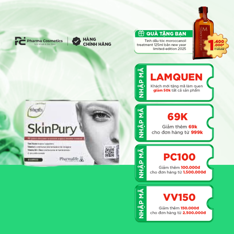 VIÊN UỐNG SKIN PURY PHARMALIFE THẢI ĐỘC, CHỐNG OXY HÓA LÀM ĐẸP DA
